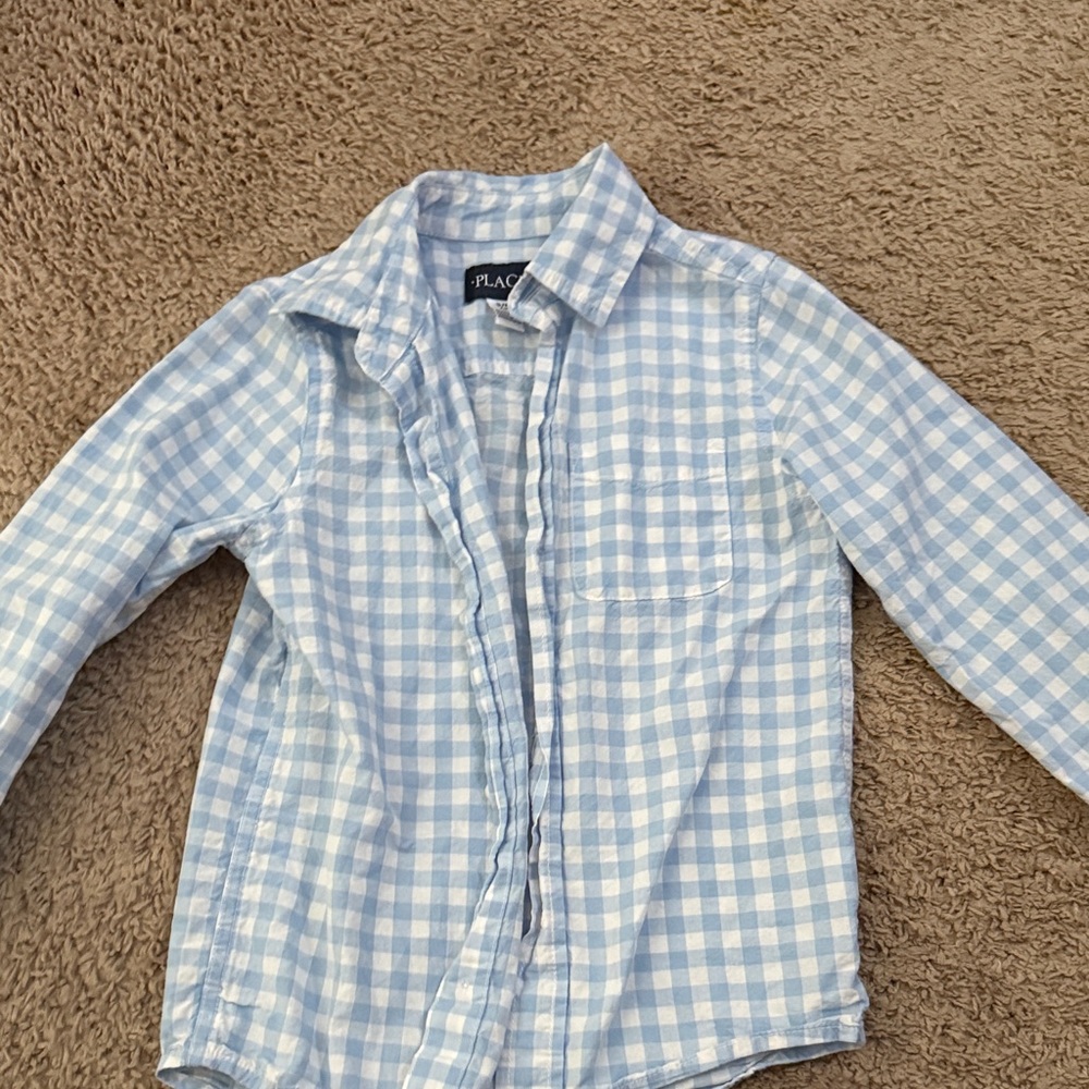 The Children's Place Blue and White Checkered Shirt